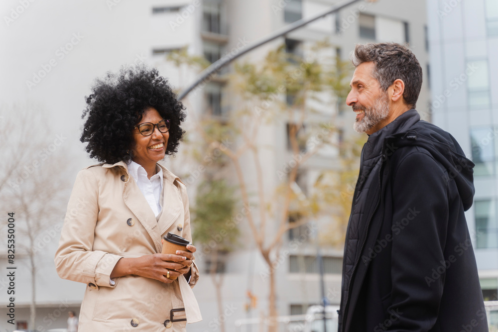 Mature Businesspeople On Business Meeting Outside Mature Businesspeople On Business Meeting Outside
