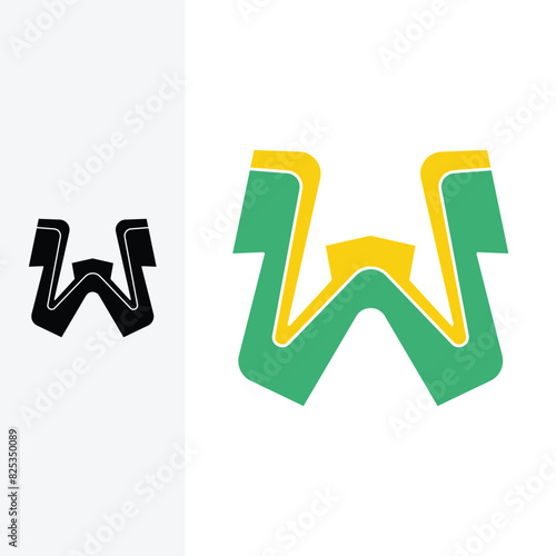 letter W logo. logo modern sign template. silhouette stylish.