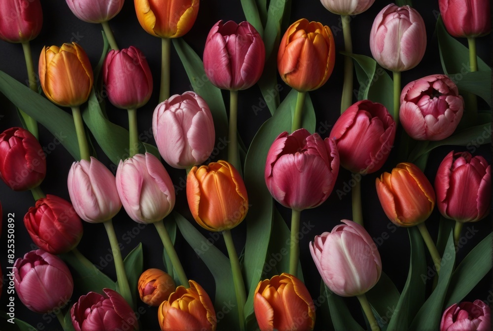 tulips on a black background tulips on a black background