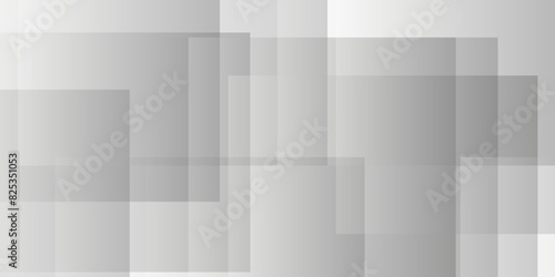 Abstract minimal geometric white and gray light background design. white transparent material in triangle diamond and squares shapes in random geometric pattern.