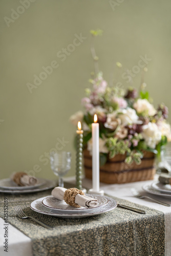 Closeup view at table served in luxury style