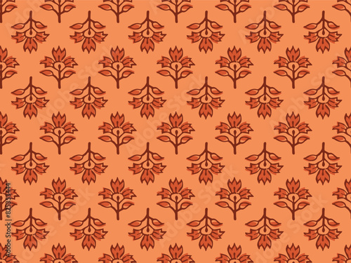INDIAN TRADITIONAL FLORAL BLOCK PRINT DESIGN AJRAKH PRINTS BATIK PRINTS SANGANER JAIPUR SEAMLESS PATTERNS 