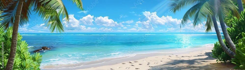 Developers collaborating on a beach project, tropical, bright colors, photorealistic Developers collaborating on a beach project, tropical, bright colors, photorealistic