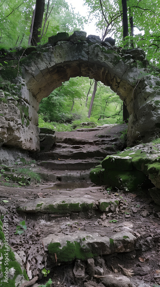 old stone bridge in the forest old stone bridge in the forest