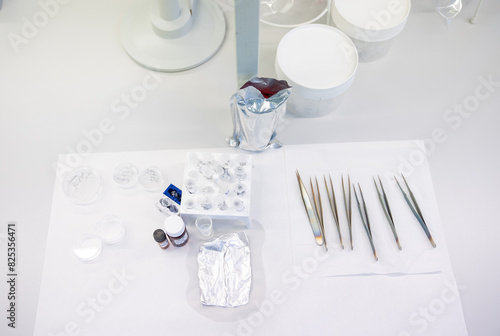 Lab Tools Prepared For Sample Analysis