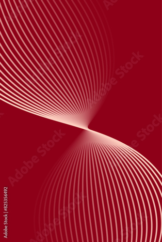 Abstract background with waves for banner. Standart poster size. Vector background with lines. Element for design isolated on dark red. Red gradient. Brochure, booklet. Valentine's Day