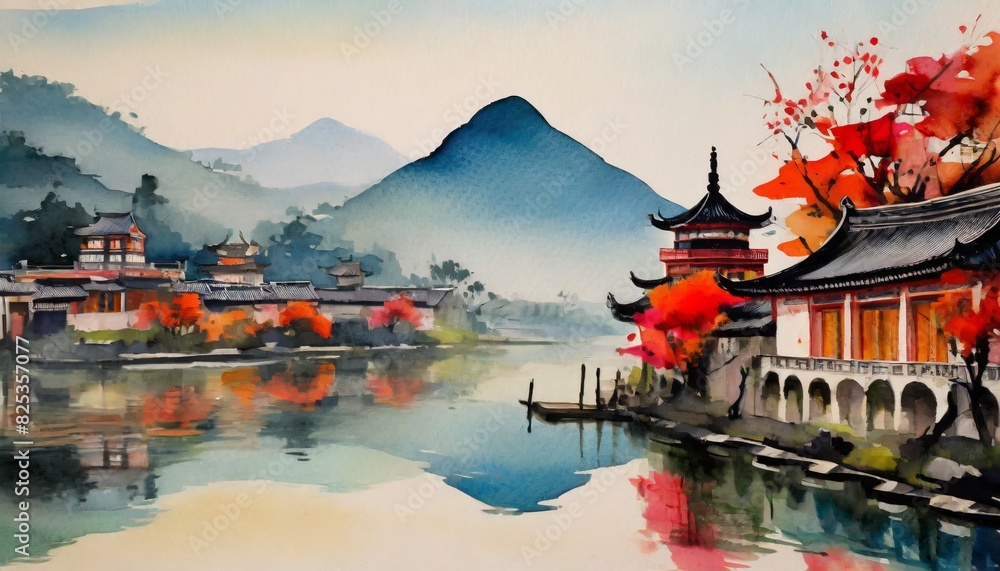 Obraz premium japanese temple in the morning