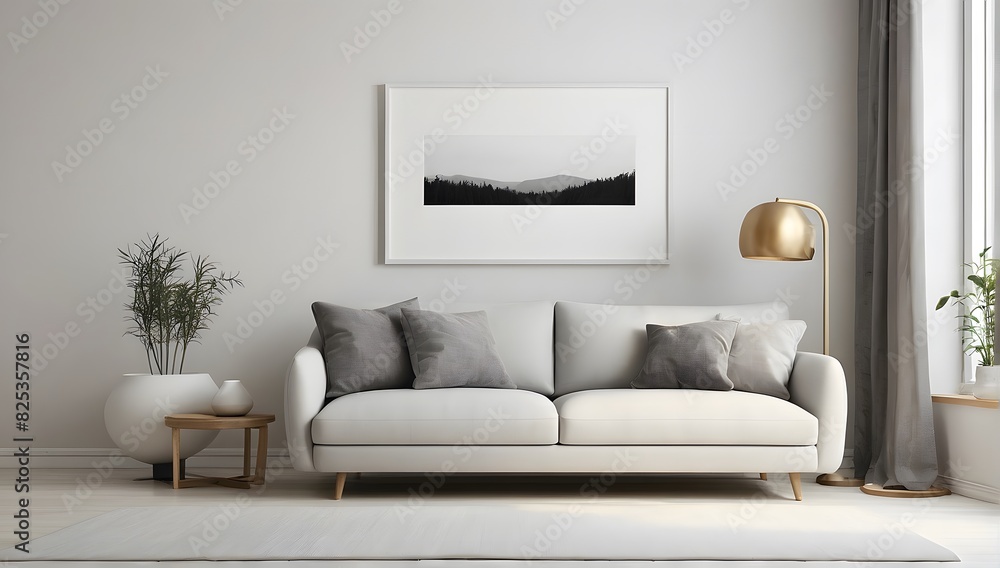 A modern and minimal living room with sofa, interior design, A modern and minimal living room with sofa, interior design,