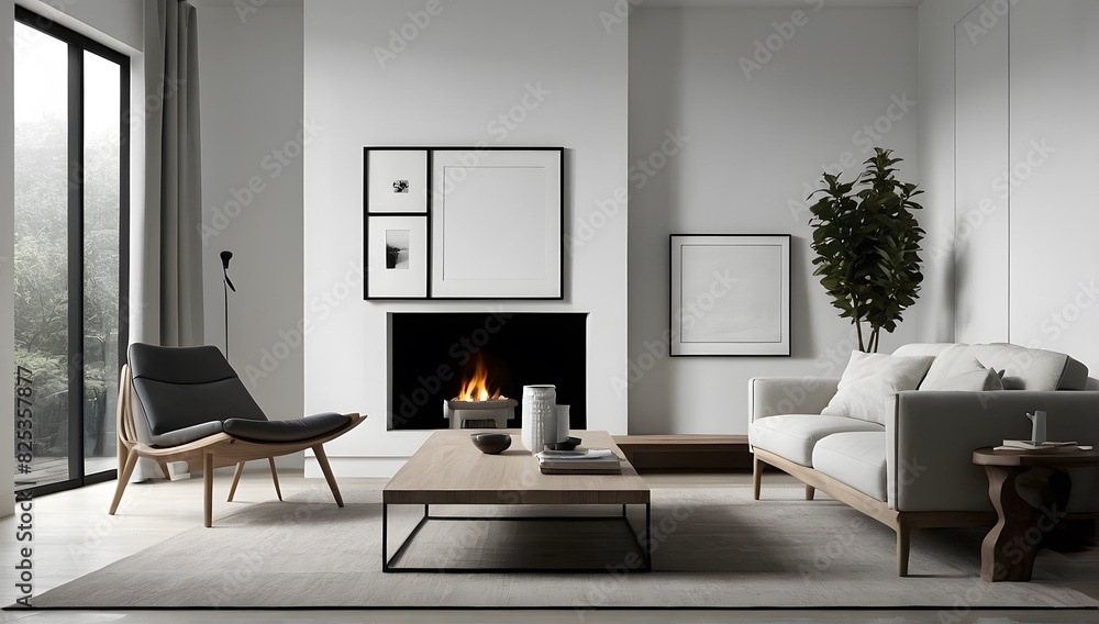 A modern and minimal living room with sofa, interior design, A modern and minimal living room with sofa, interior design,