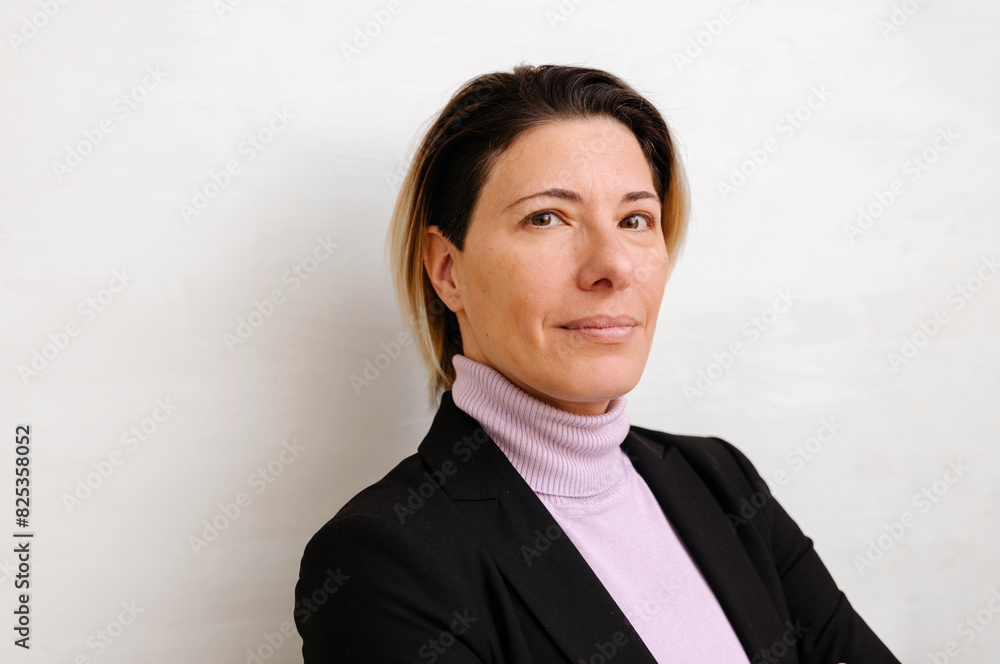 Confident Businesswoman with Neutral Background Confident Businesswoman with Neutral Background