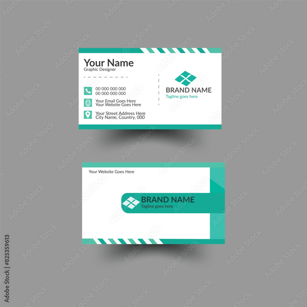 Modern Business Card - Creative and Clean Business Card Template. Luxury business card design template. Elegant Green and white background with abstract . Vector illustration Modern Business Card - Creative and Clean Business Card Template. Luxury business card design template. Elegant Green and white background with abstract . Vector illustration