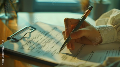 The Hand Signing a Document photo