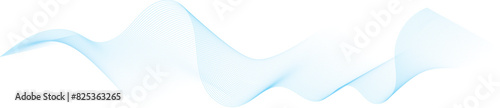 abstract vector illustration of blue colored wave lines - vector background