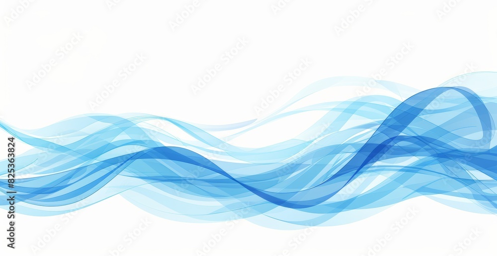 Blue wave background, simple flat illustration with white space at the top of the page Generative AI Blue wave background, simple flat illustration with white space at the top of the page Generative AI