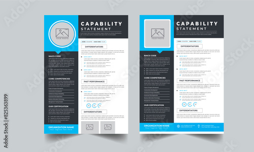 Capability Statement With 2 Style Colorful layout concept design template
