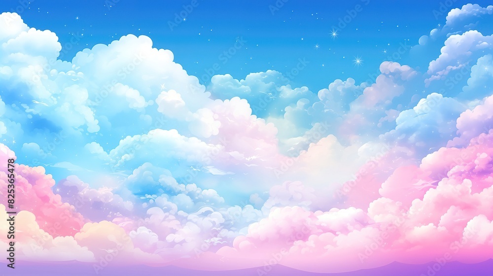 Abstract kawaii Colorful Sky rainbow background. Soft gradient pastel Comic graphic Abstract kawaii Colorful Sky rainbow background. Soft gradient pastel Comic graphic