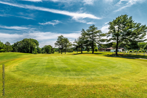 Golf Course Landscape Sunny Summer Day