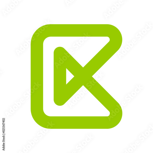 Abstract Geometric Letter K Logo. Green Abstract. Green Abstract Geometric Letter K Logo Design With Geometric Shapes. Usable For Business And Brand's Names. Flat Vector Logo Design