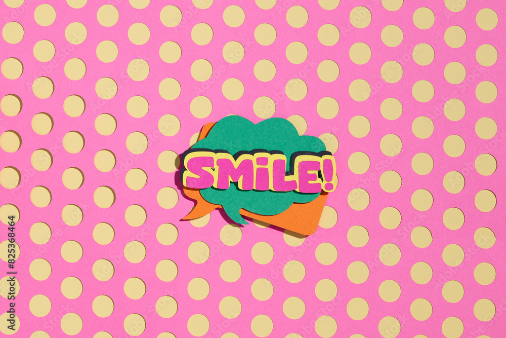 SMILE! Wording sound effect set design for comic background SMILE! Wording sound effect set design for comic background