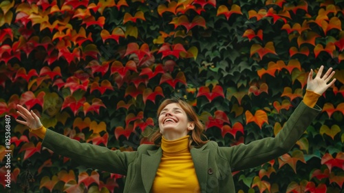 The happy autumn woman photo