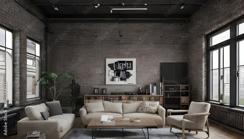 living room interior with fireplace ,Grunge style interior
