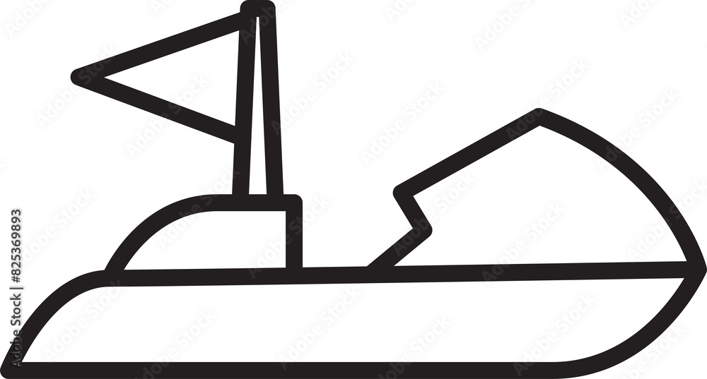 Speed Boat Line Icon Speed Boat Line Icon
