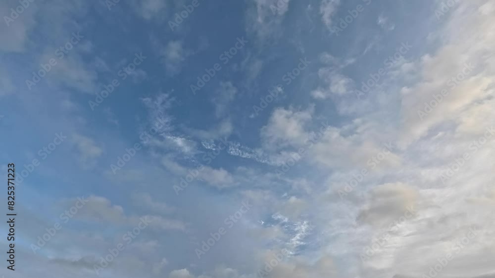 Of gently drifting white clouds against a clear, vibrant blue sky Of gently drifting white clouds against a clear, vibrant blue sky