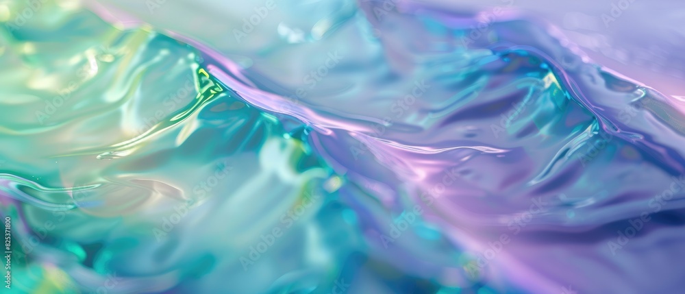 Ultrawide Purple And Green Theme Flowing Water With Waves Background Wallpaper