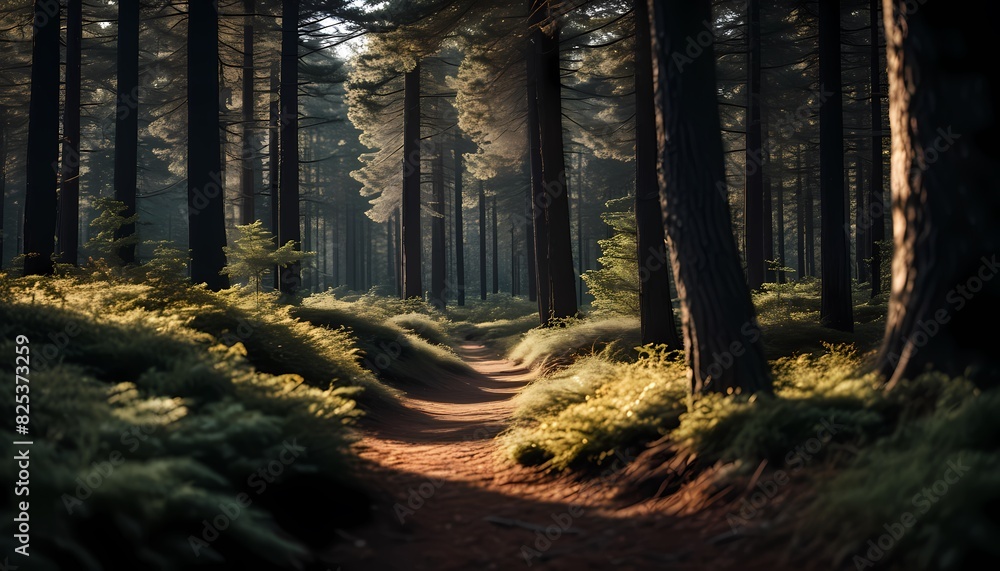 Obraz premium Morning in a pine forest