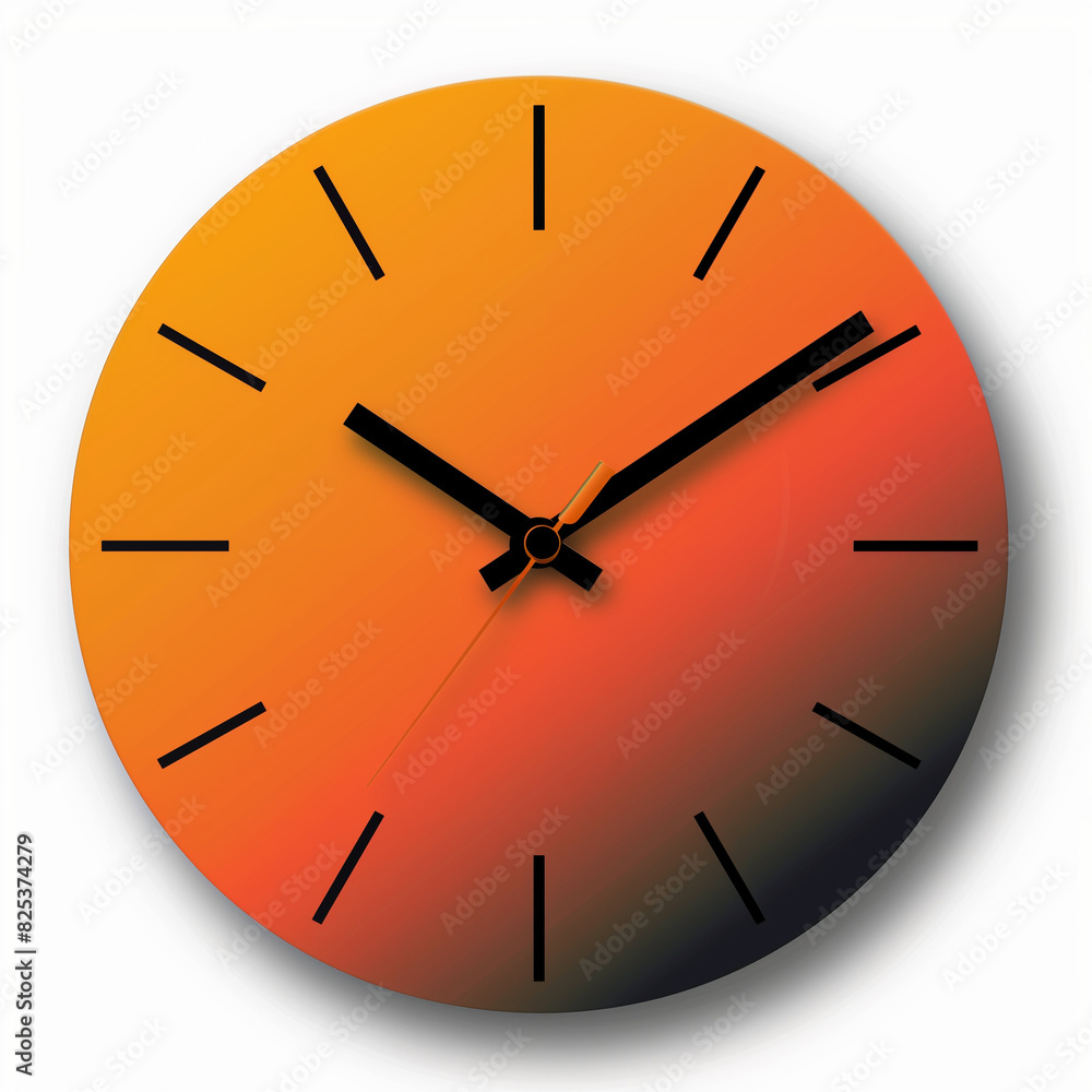 Clock Icon in Sunrise Orange Gradient Minimalist Neumorphism Style Clock Icon in Sunrise Orange Gradient Minimalist Neumorphism Style