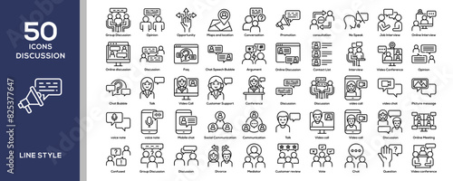 Discussion icon pack line Style