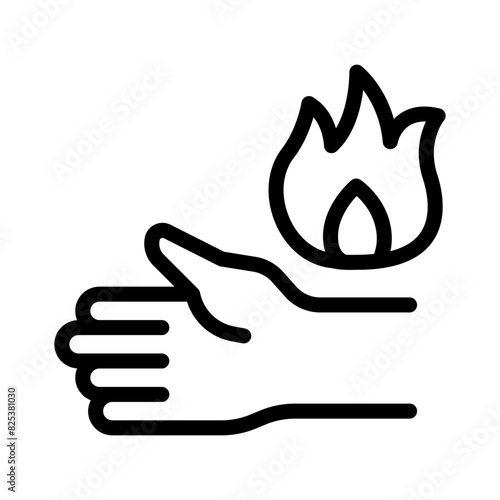 6 skin burn line icon illustration vector graphic