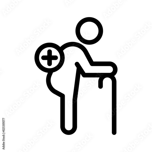 9 geriatrics line icon illustration vector graphic