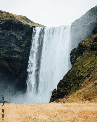 View of Skogafoss waterfall. Iceland