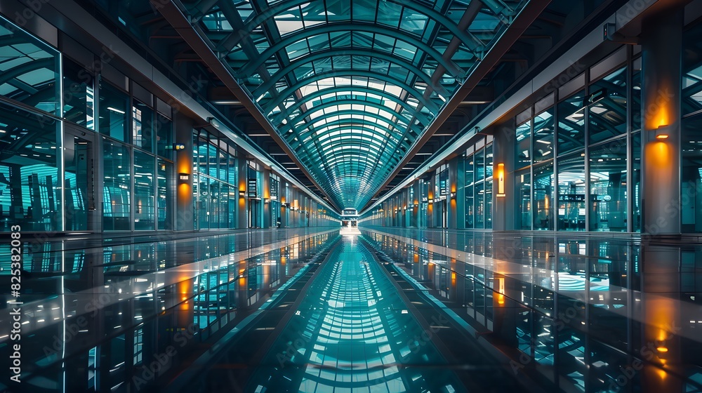 Aerial view of a busy airport terminal with planes parked at gates, resembling a kaleidoscope pattern, showcasing modern aviation infrastructure. Aerial view of a busy airport terminal with planes parked at gates, resembling a kaleidoscope pattern, showcasing modern aviation infrastructure.