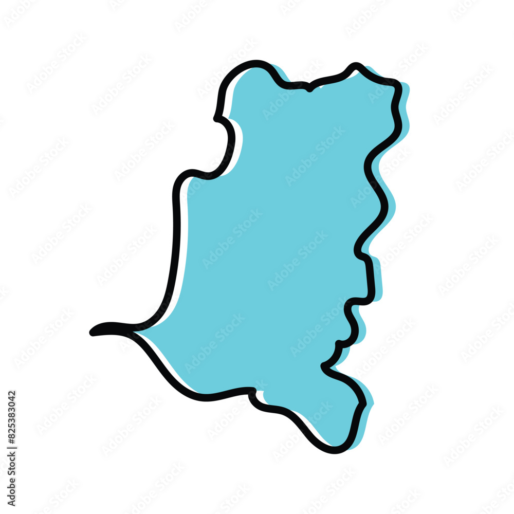 Chimborazo state map in blue color vector.
