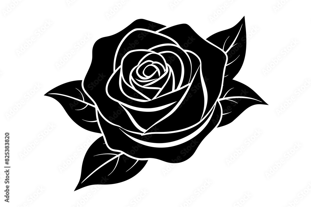rose flower vector silhouette illustration rose flower vector silhouette illustration