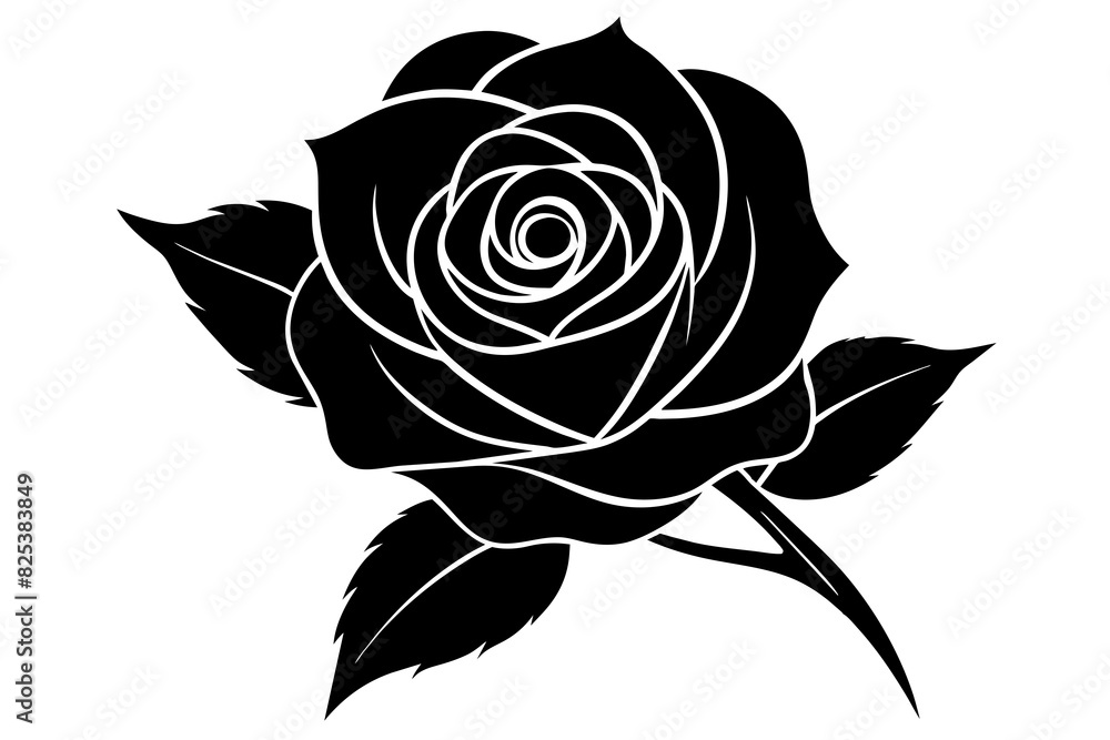 rose flower vector silhouette illustration rose flower vector silhouette illustration
