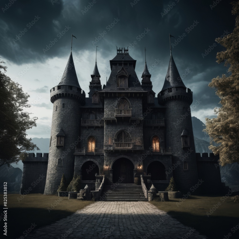 old castle in the night old castle in the night