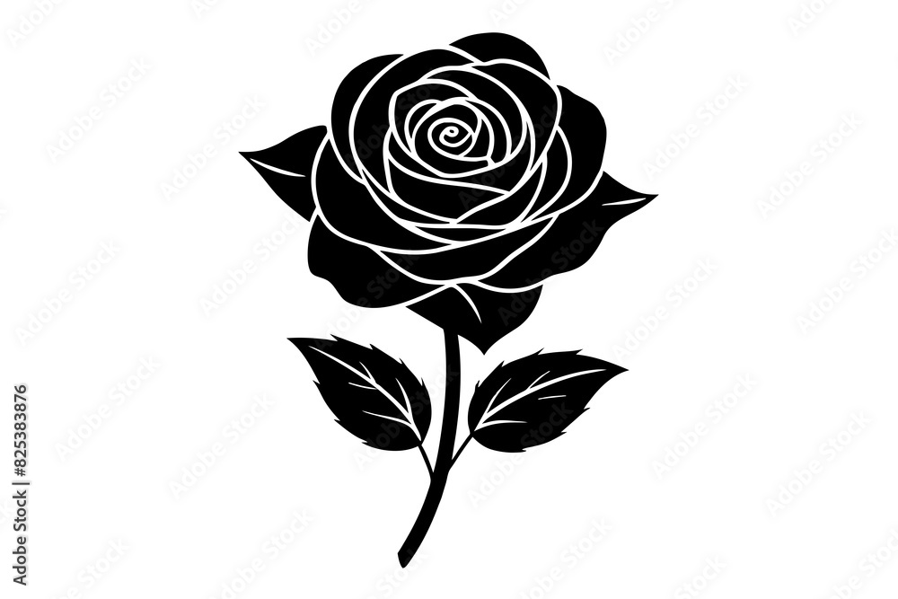 rose flower vector silhouette illustration rose flower vector silhouette illustration