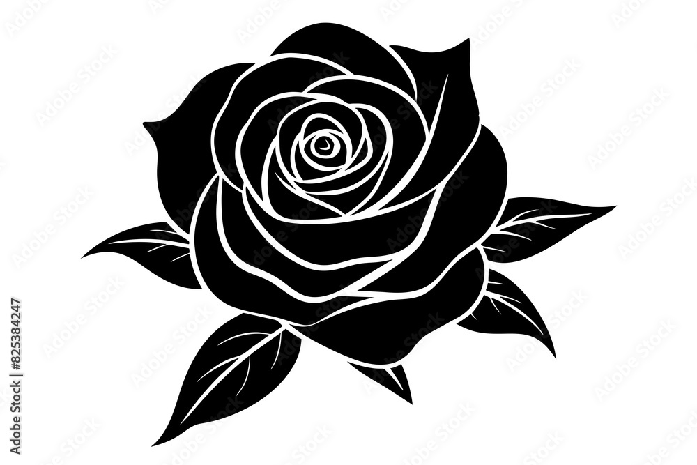 rose flower vector silhouette illustration rose flower vector silhouette illustration