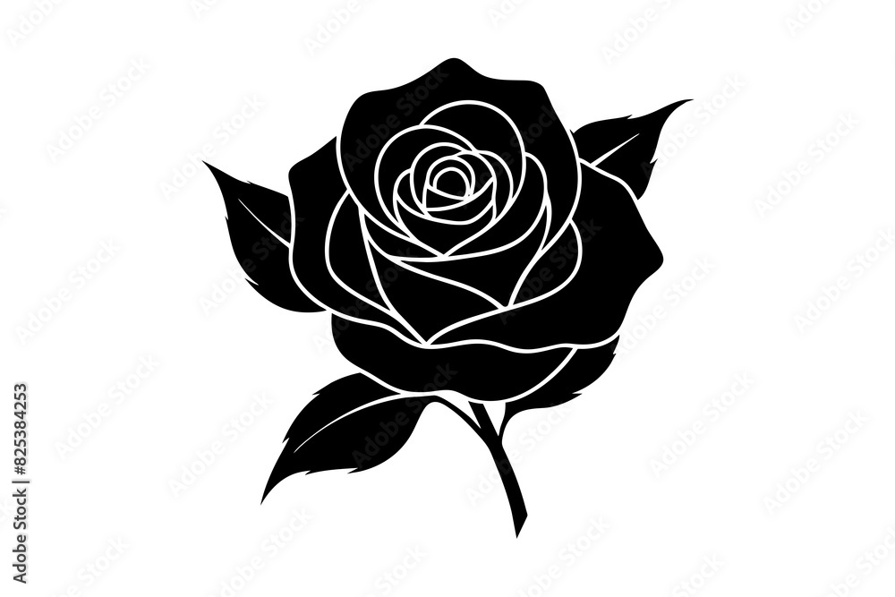 rose flower vector silhouette illustration rose flower vector silhouette illustration