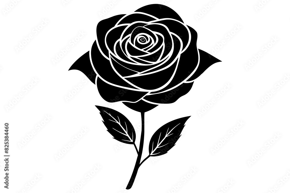rose flower vector silhouette illustration rose flower vector silhouette illustration