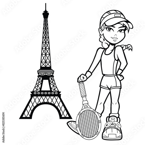 tennis girl in paris Olimpic Eiffel tower
