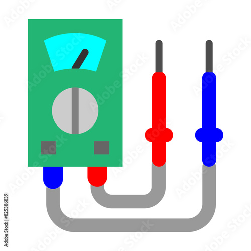 Voltmeter Flat Icon Design