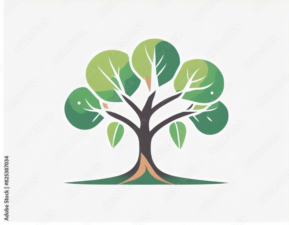 tree icon, vector image on white background, logo tree icon, vector image on white background, logo