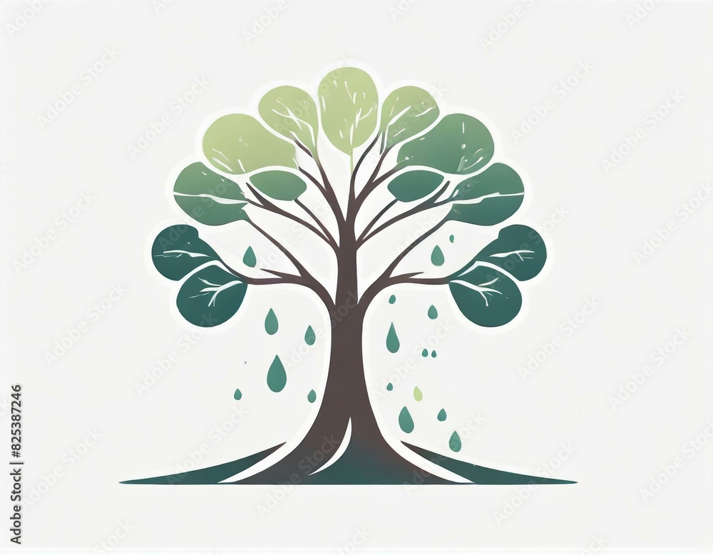 tree icon, vector image on white background, logo tree icon, vector image on white background, logo