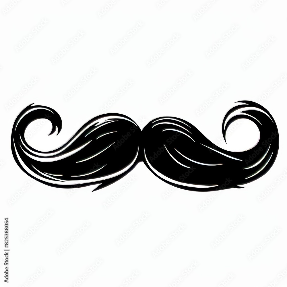 Fototapeta premium Monochrome Drawing of a Mustache