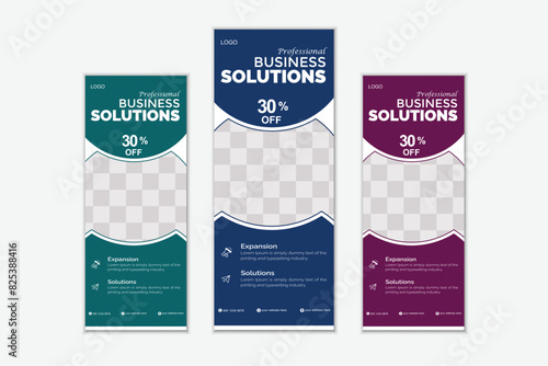 Vector creative rollup banner template design with color