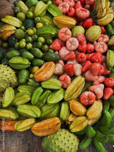 Tropical fruits close up texture photo